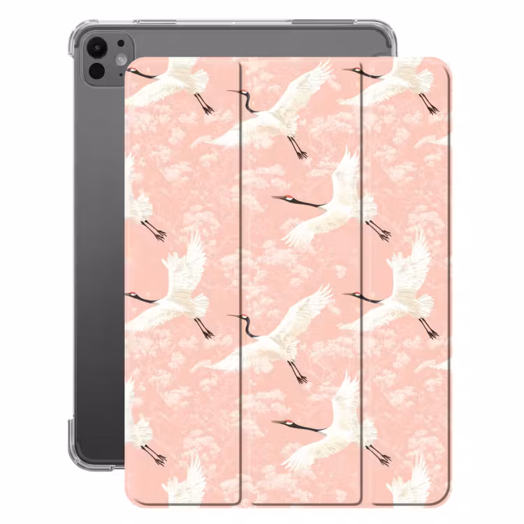 iPad-Hülle - Kranich - Blüte - Rosa — 1