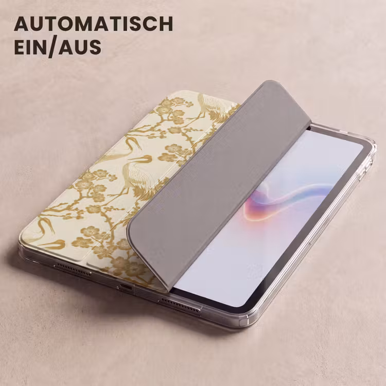 iPad-Hülle - Kraniche - Kirschblüte - Gold — 5