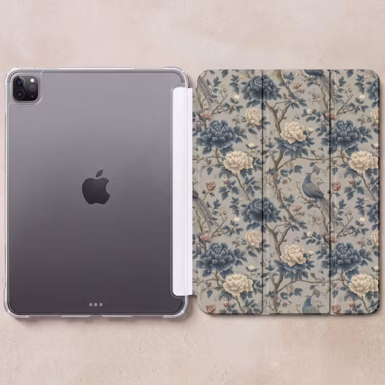 iPad-Hülle - Pfau - Blumen - Blau — 6