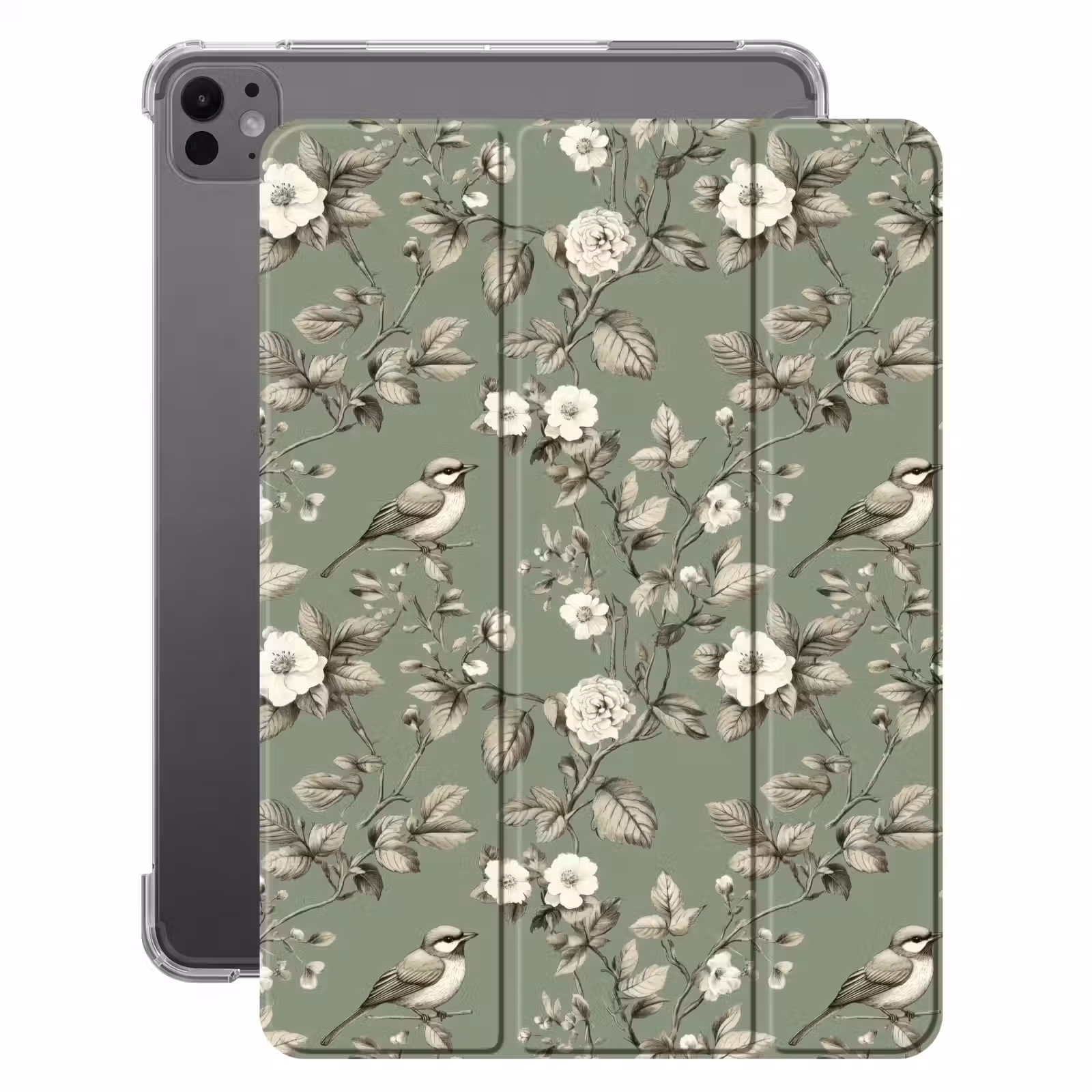 iPad-Hülle - Botanisch - Vögel - Grün — 1