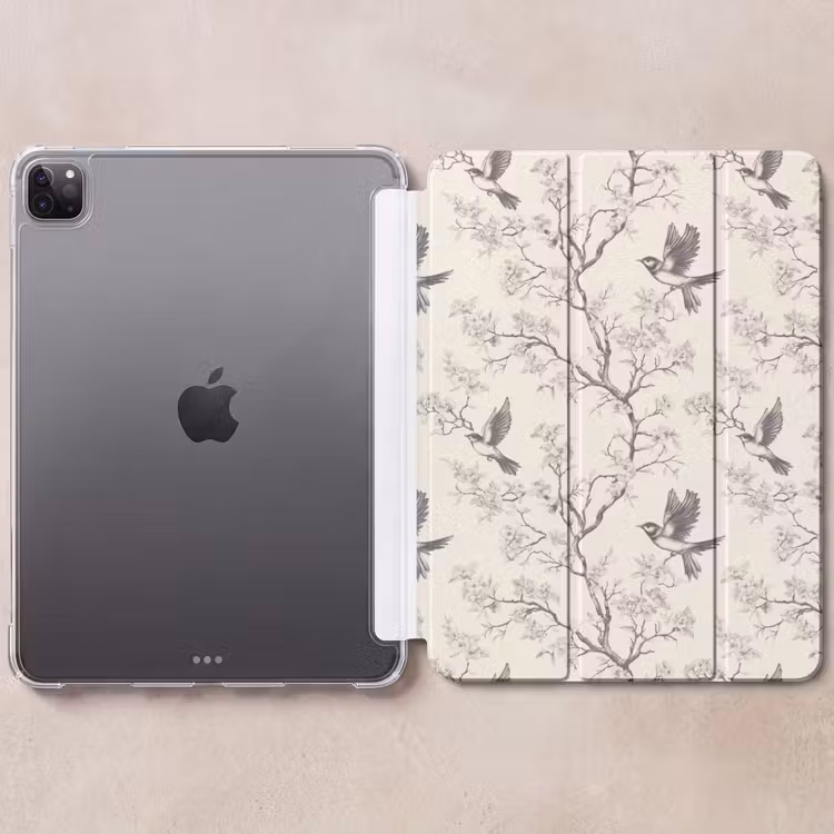 iPad-Hülle - Äste - Vögel - Beige — 6