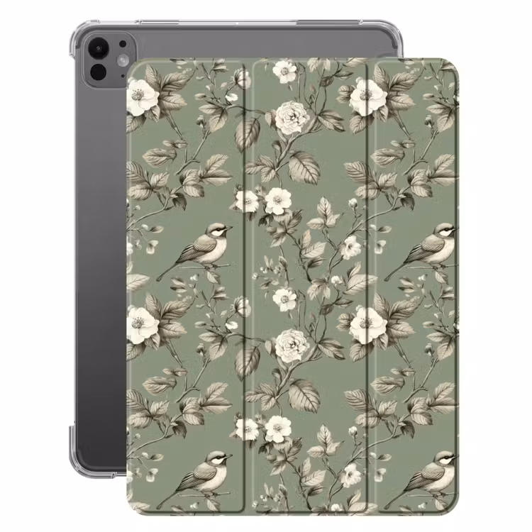 iPad-Hülle - Botanisch - Vögel - Grün — 1