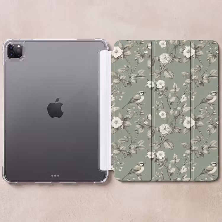 iPad-Hülle - Botanisch - Vögel - Grün — 6