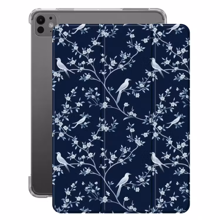 iPad-Hülle - Grafik - Blütenzweig - Blau — 1