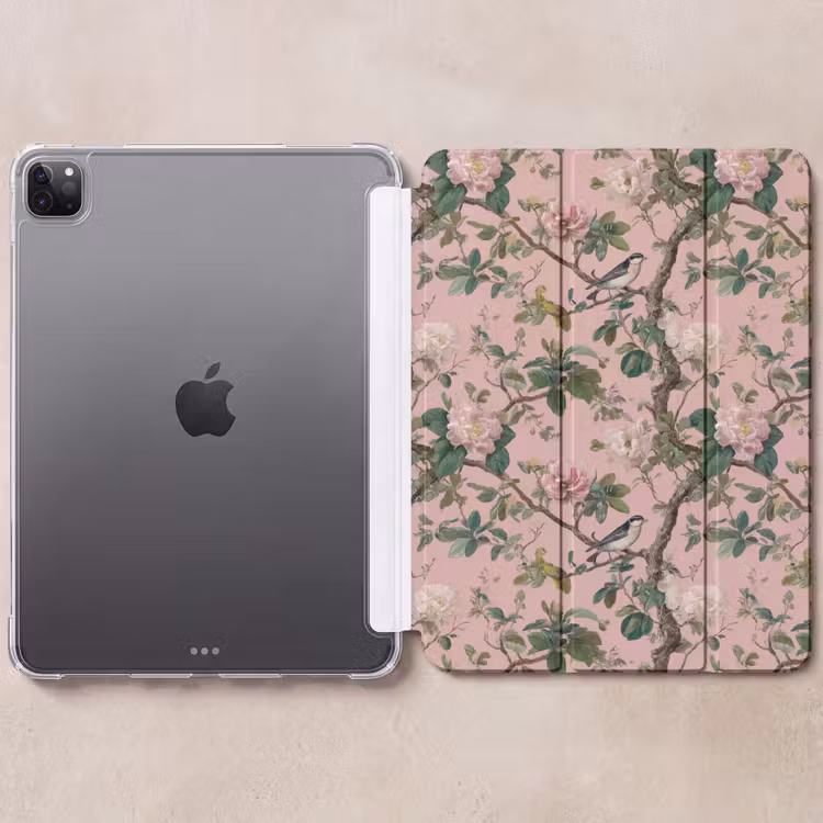 iPad-Hülle - Pfingstrosen - Botanisch - Vogel — 6