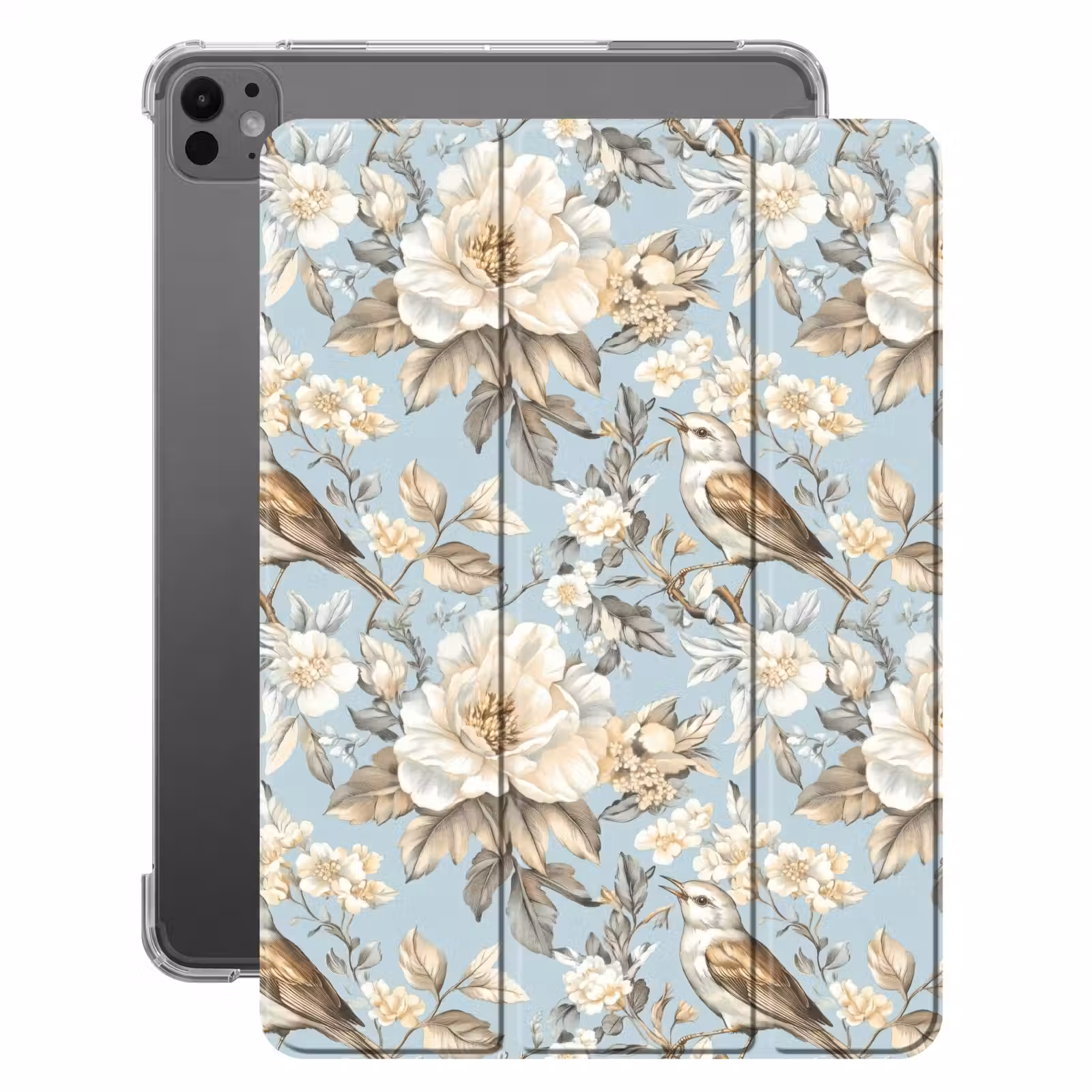 iPad-Hülle - Botanisch - Singvogel - Blau — 1