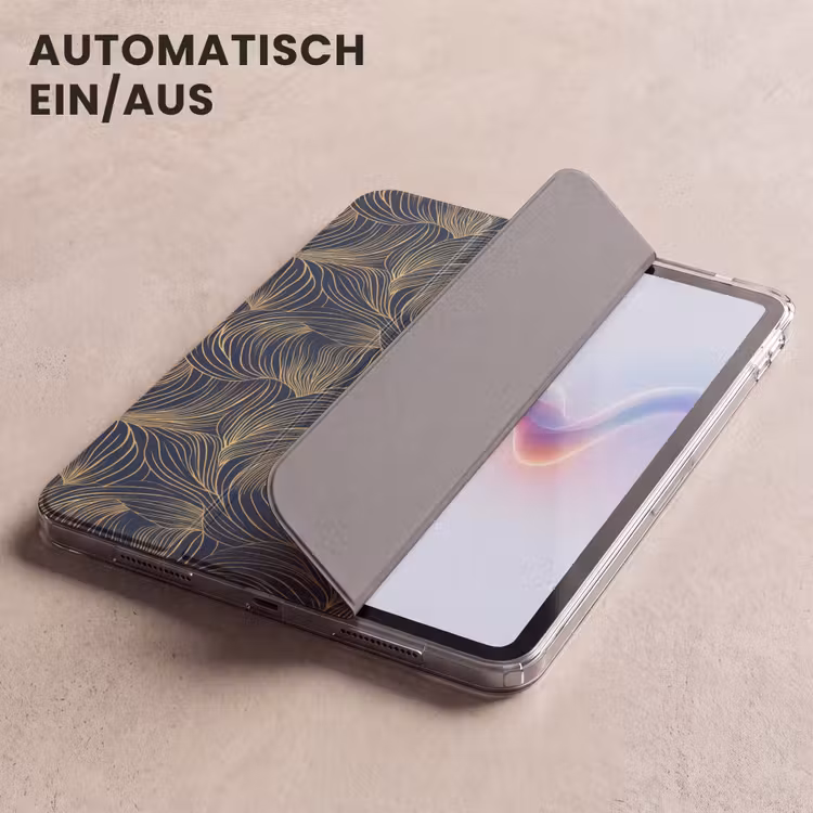 iPad-Hülle - Abstrakt - Linien - Blau - Gold — 5