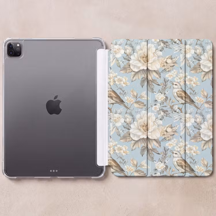 iPad-Hülle - Botanisch - Singvogel - Blau — 6
