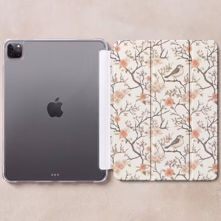 iPad-Hülle - Kirschblüte - Spatz - Rosa — 6