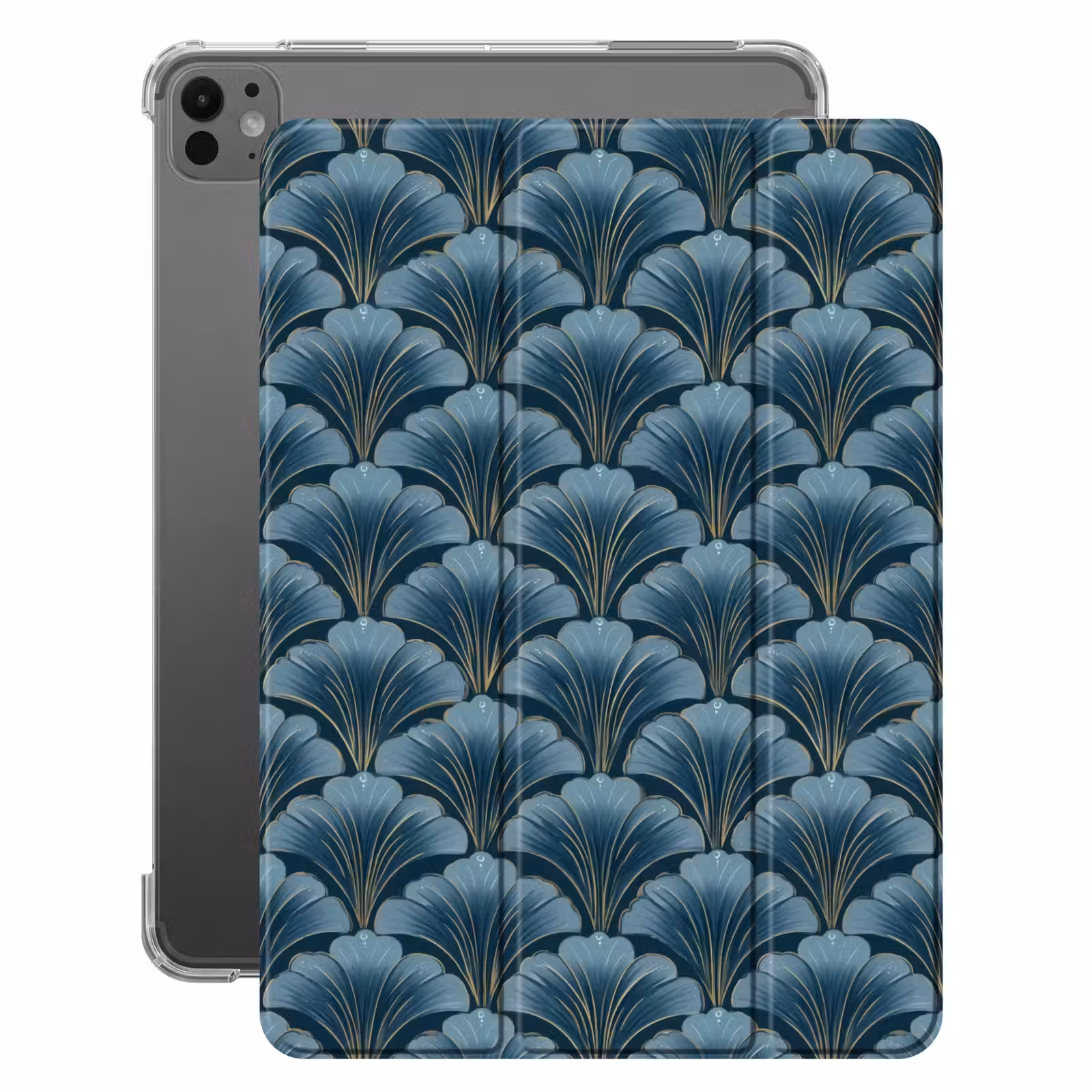 iPad-Hülle - Muster - Ginkgo-Blatt - Blau — 1