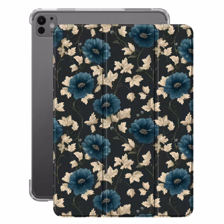 iPad-Hülle - Botanisch - Blumen - Blau — 1