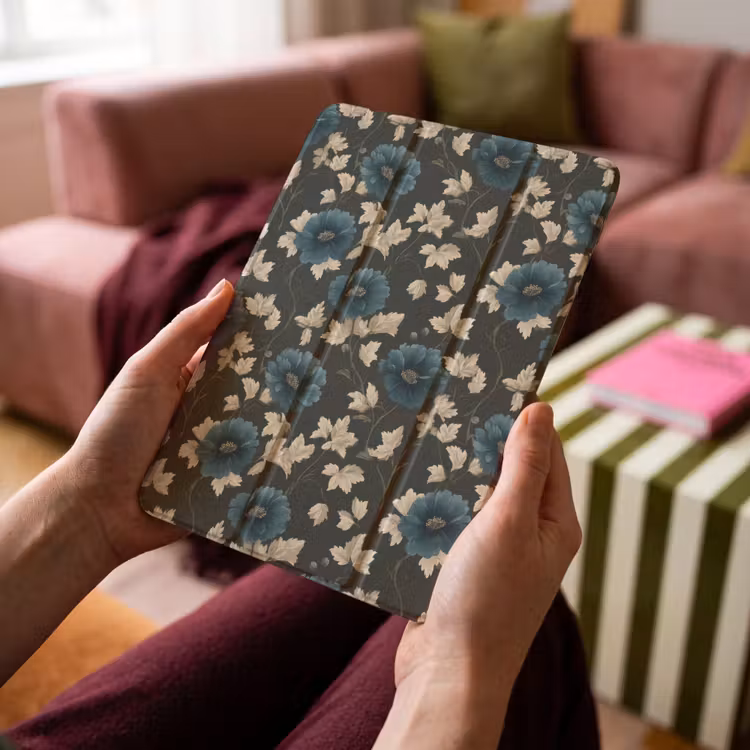 iPad-Hülle - Botanisch - Blumen - Blau — 4