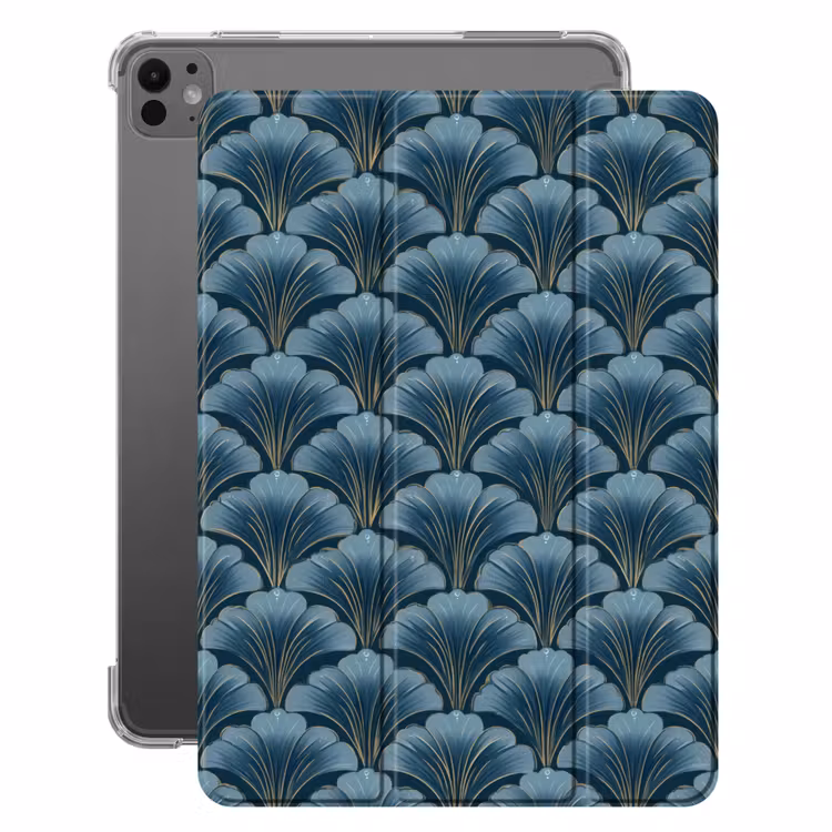 iPad-Hülle - Muster - Ginkgo-Blatt - Blau — 1