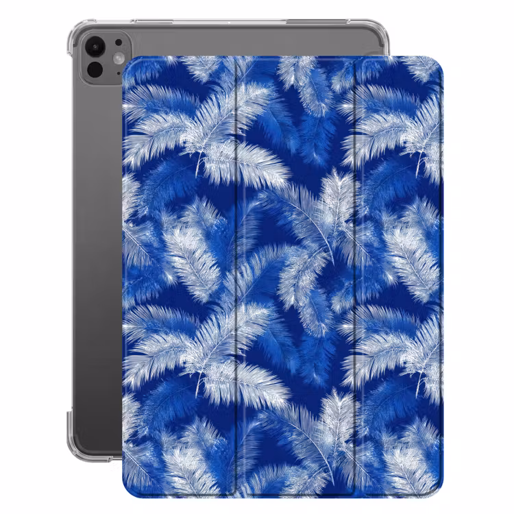 iPad-Hülle - Palmenblatt - Muster - Blau — 1
