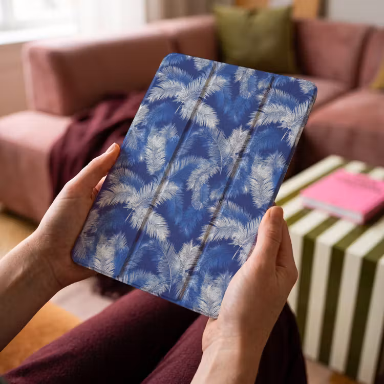 iPad-Hülle - Palmenblatt - Muster - Blau — 4