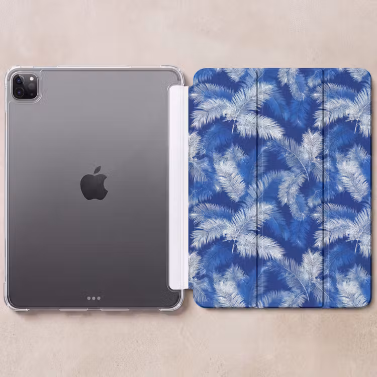 iPad-Hülle - Palmenblatt - Muster - Blau — 6