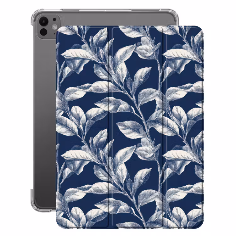 iPad-Hülle - Botanisch - Muster - Blau — 1