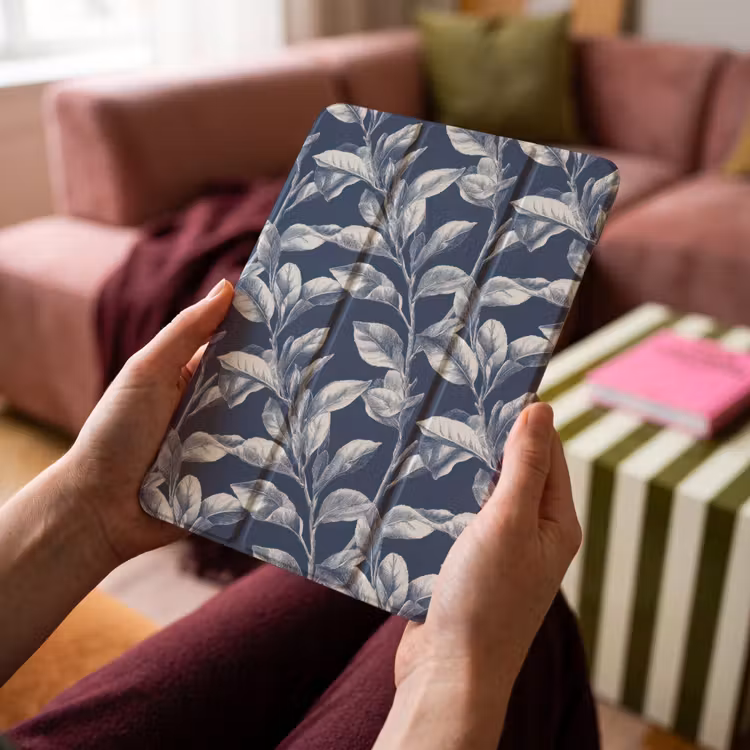 iPad-Hülle - Botanisch - Muster - Blau — 4
