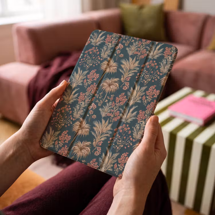 iPad-Hülle - Botanisch - Muster - Blau — 4