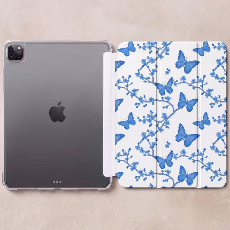 iPad-Hülle - Schmetterling - Blumen - Blau — 6