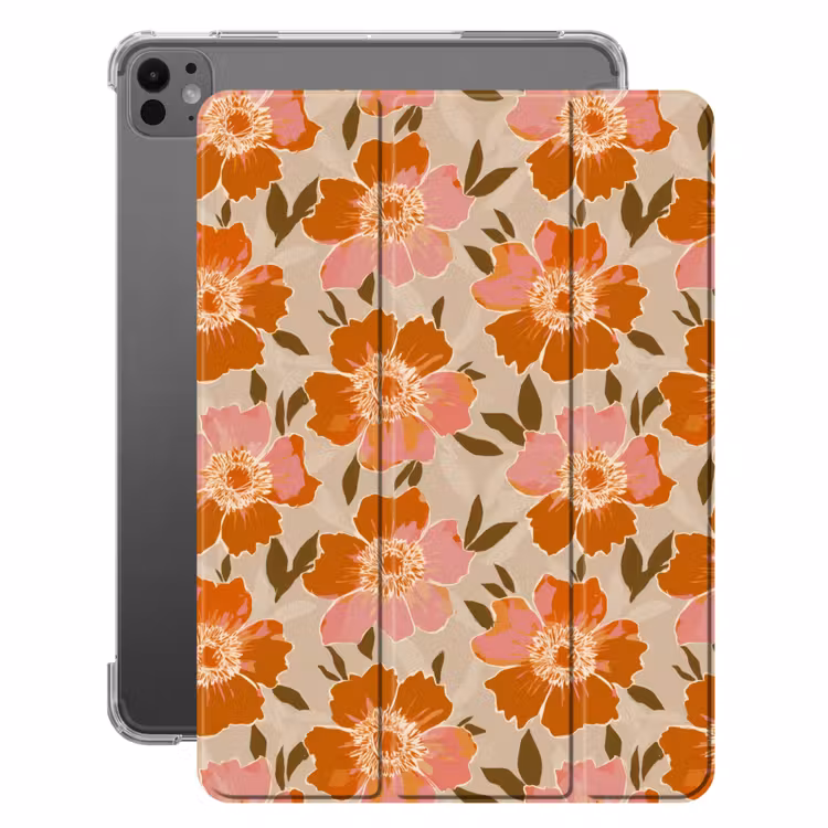 iPad-Hülle - Blumen - Motiv - Retro — 1