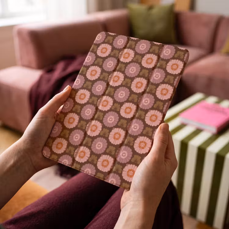 iPad-Hülle - Retro - Gänseblümchen - Rosa — 4