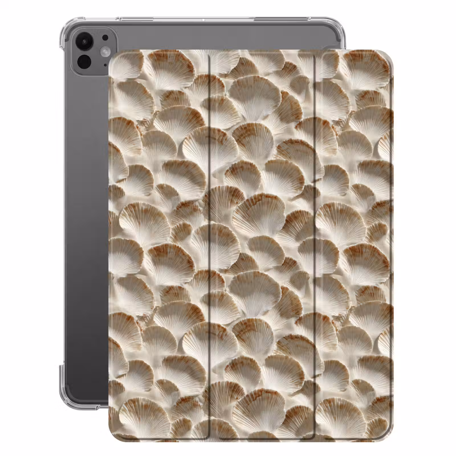 iPad-Hülle - Muscheln - Fächerform - Weiß — 1