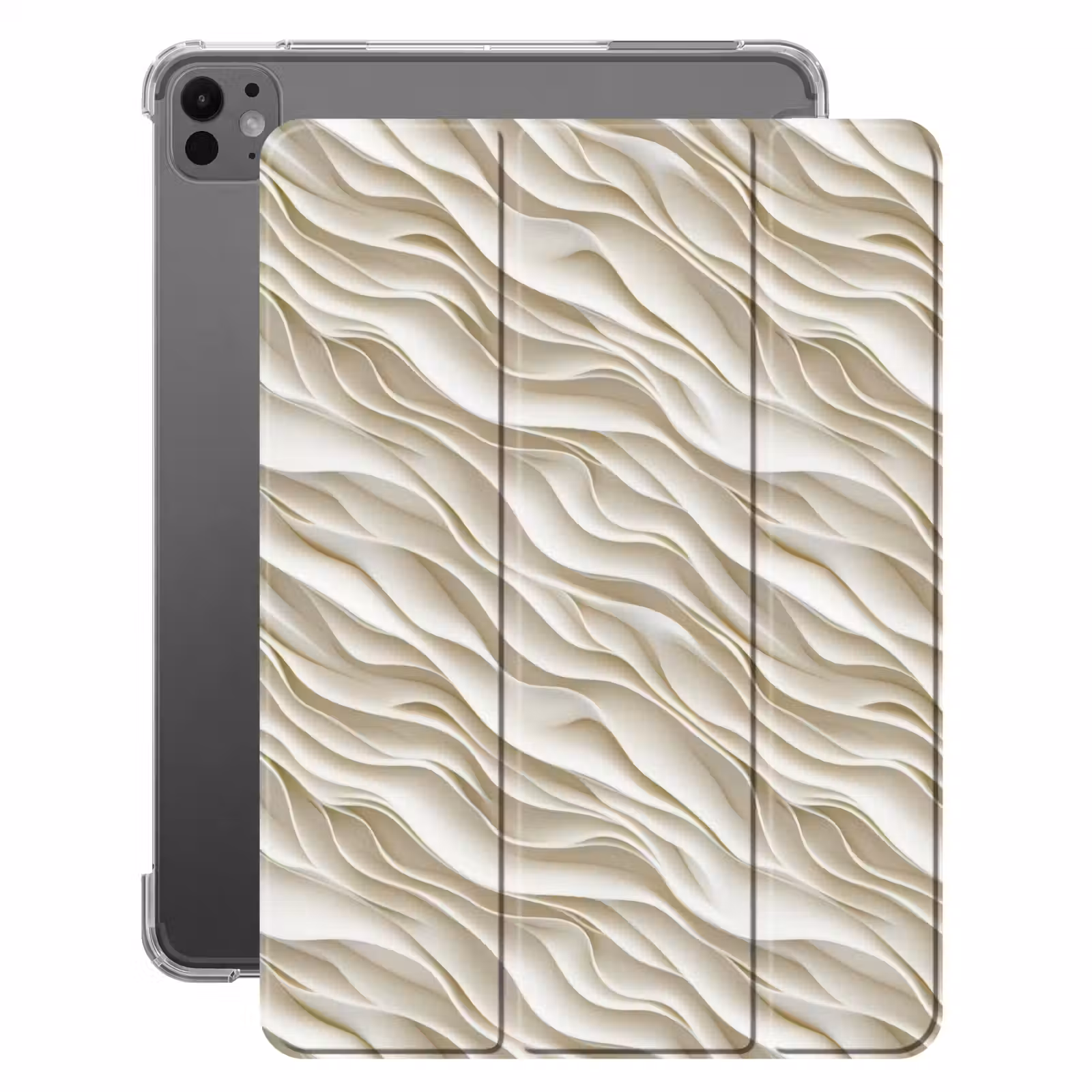 iPad-Hülle - Wellen - Weiß - Minimalistisch — 1