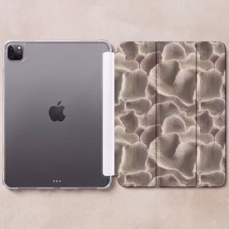 iPad-Hülle - Fächerform - Beige - Faserstruktur — 6