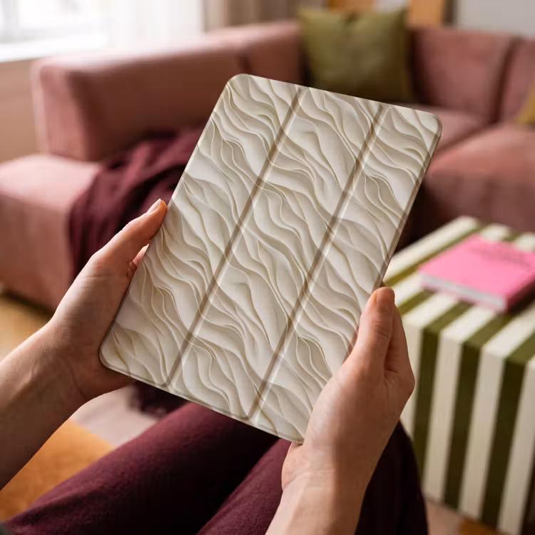 iPad-Hülle - Wellen - Weiß - Minimalistisch — 4