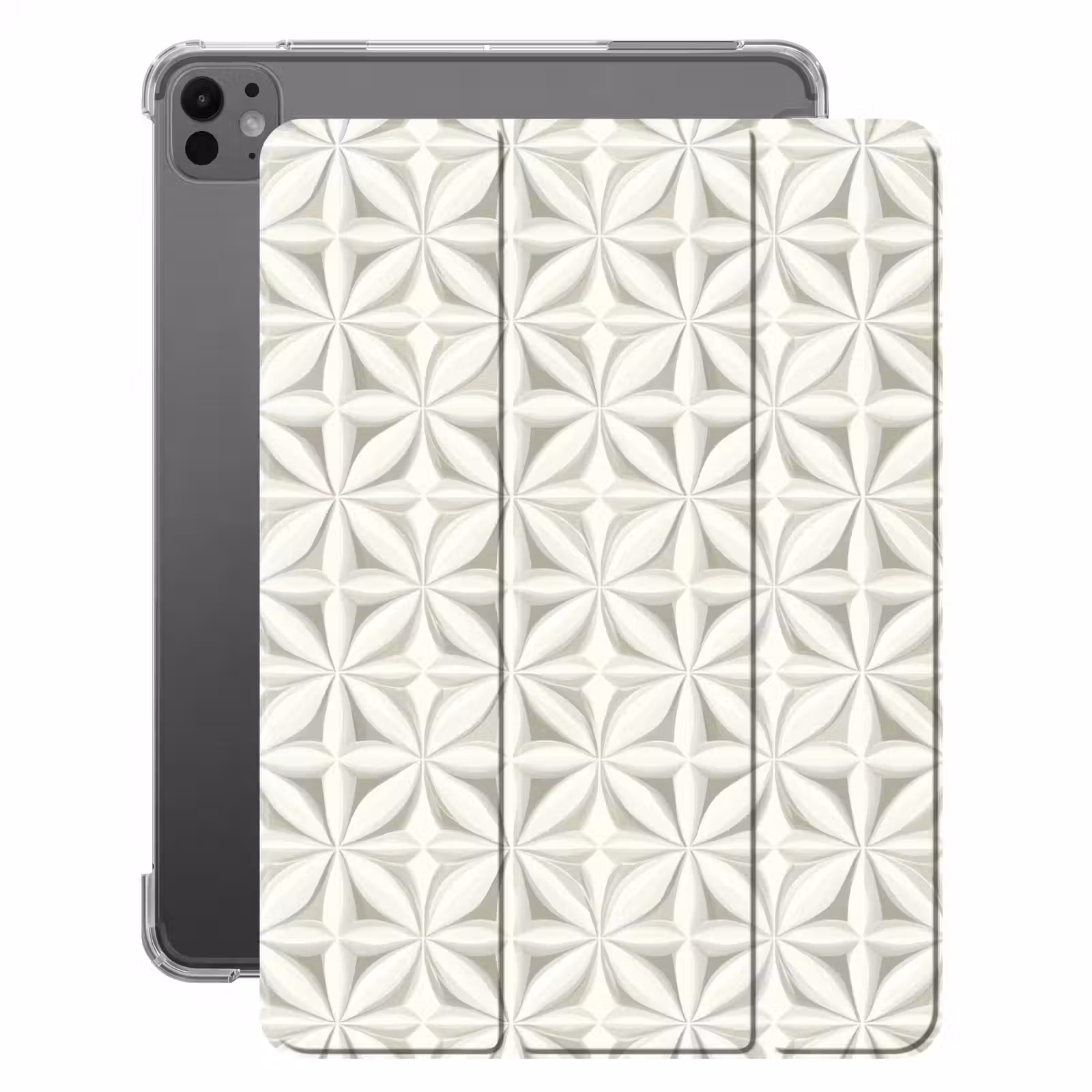 iPad-Hülle - Abstrakt - Textur - Grau - Weiß — 1