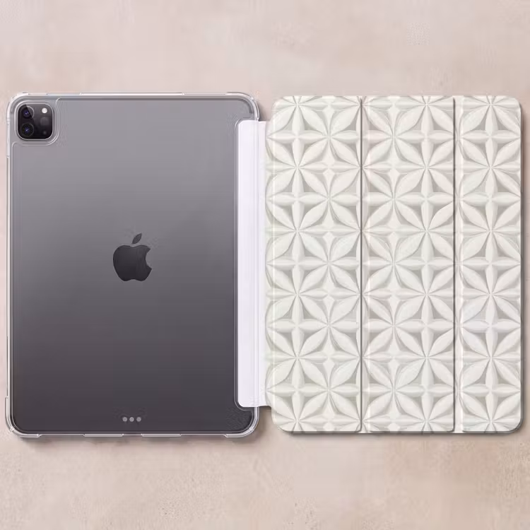iPad-Hülle - Abstrakt - Textur - Grau - Weiß — 6