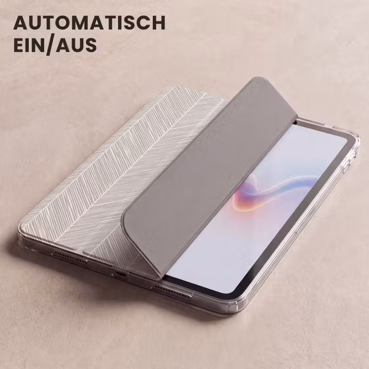iPad-Hülle - Klassisch - Fischgrätenmuster - Grau — 5