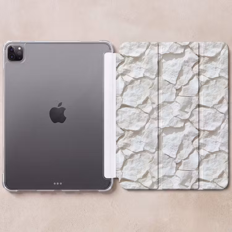 iPad-Hülle - Struktur - Fels - Weiß — 6