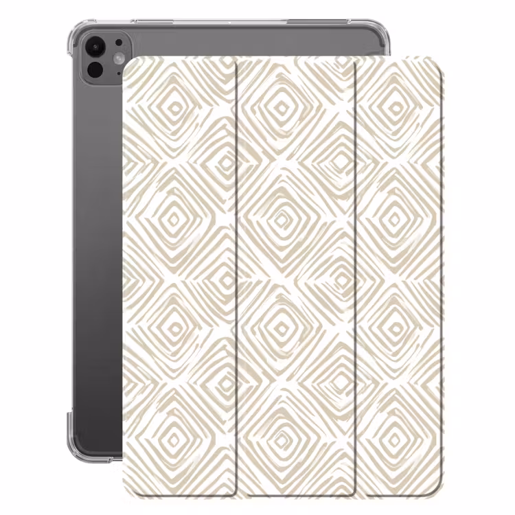 iPad-Hülle - Abstrakt - Kariert - Beige — 1