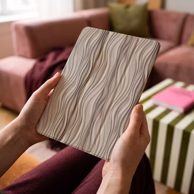 iPad-Hülle - Wellen - 3D - Creme — 4