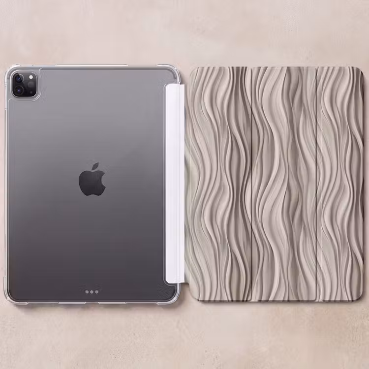 iPad-Hülle - Wellen - 3D - Creme — 6