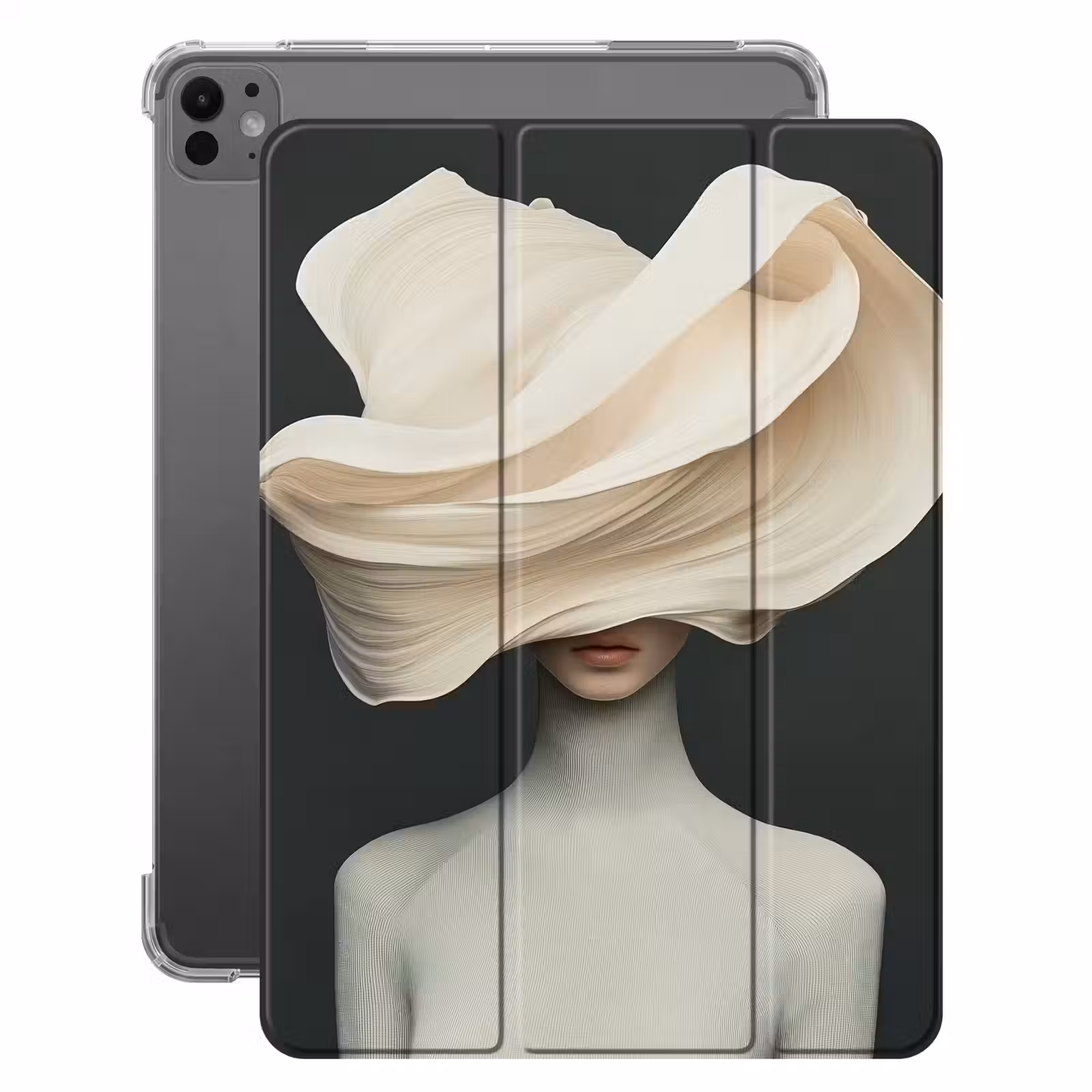 iPad-Hülle - Frau - Beige - Hut — 1