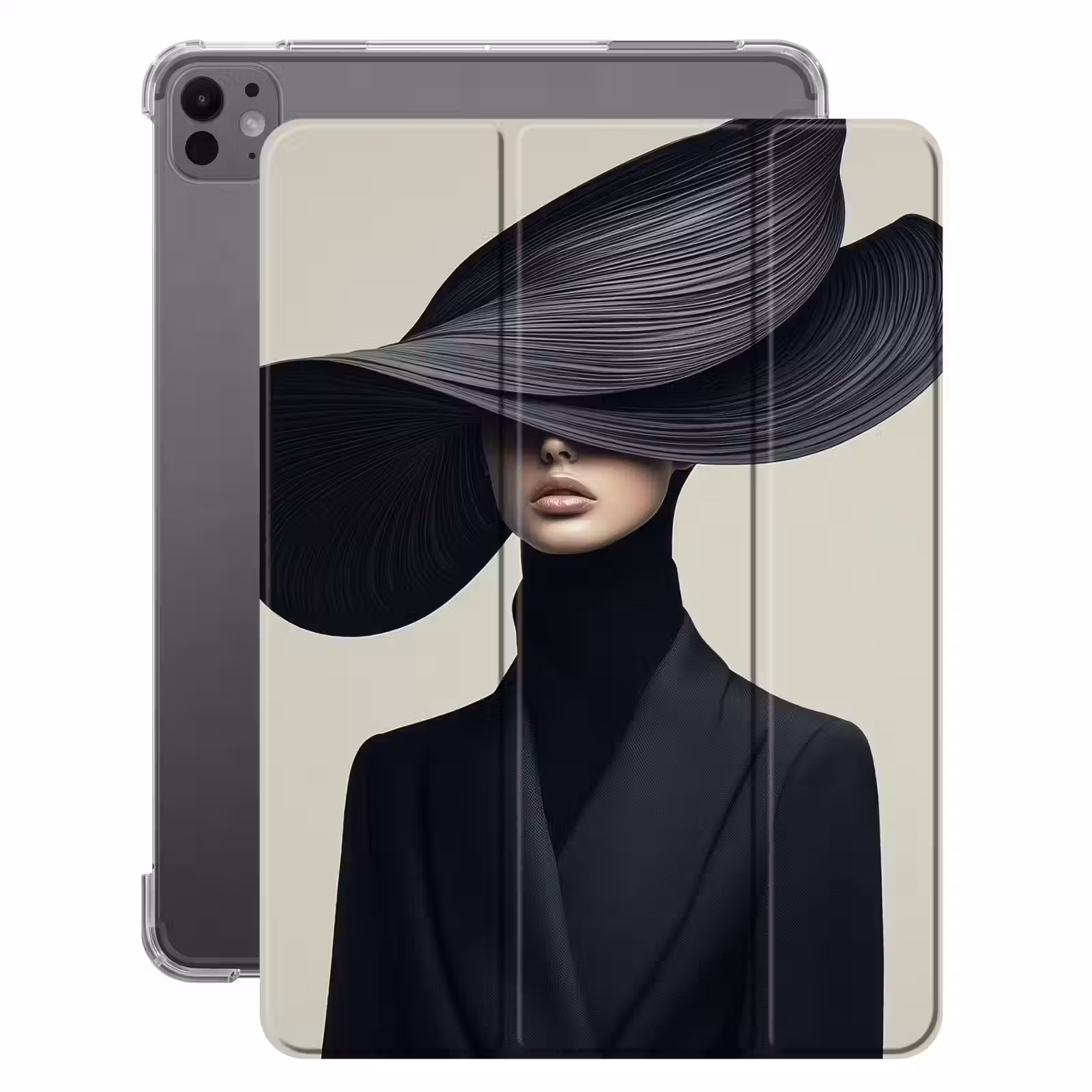 iPad-Hülle - Schwarz - Frau - Hut — 1