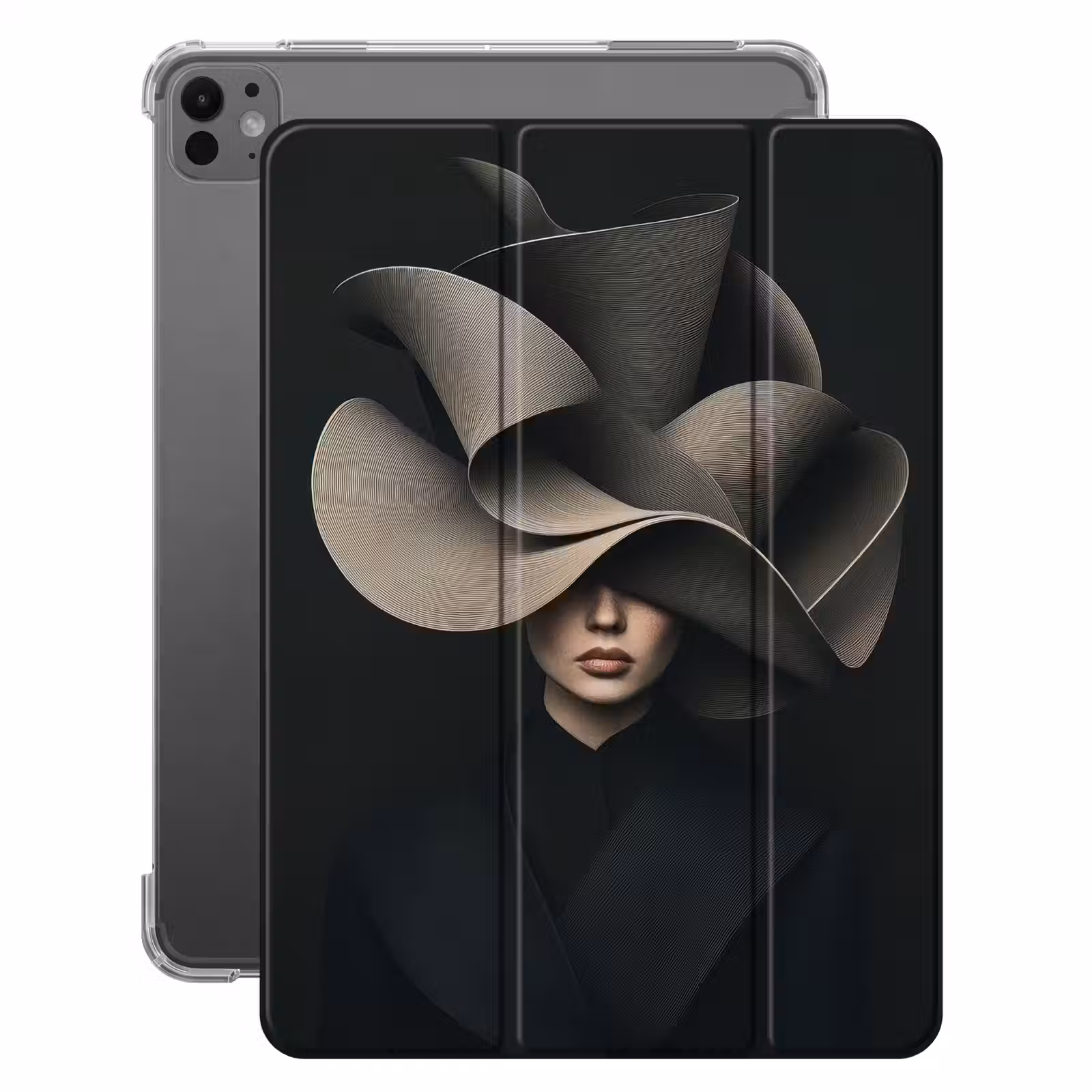 iPad-Hülle - Schwarz - Hut - Frau — 1