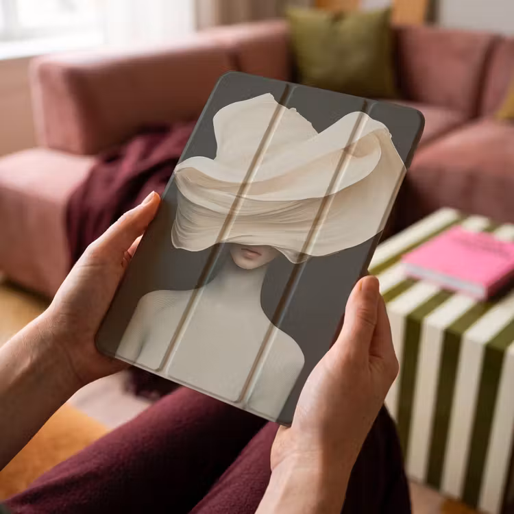 iPad-Hülle - Frau - Beige - Hut — 4