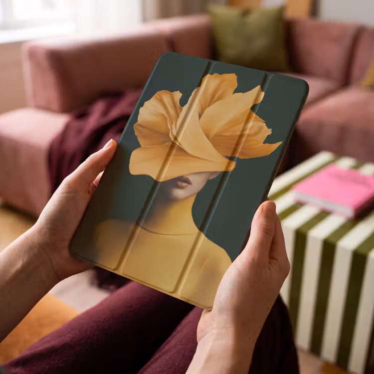 iPad-Hülle - Frau - Hut - Gelb — 4