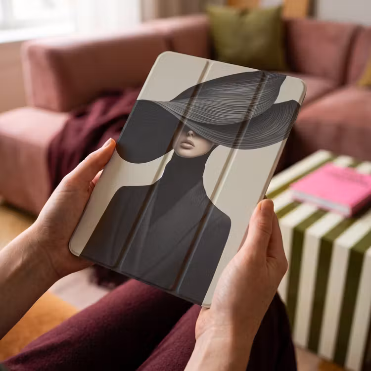 iPad-Hülle - Schwarz - Frau - Hut — 4