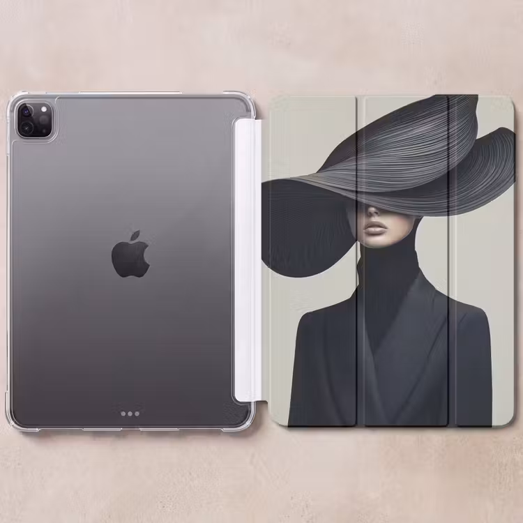 iPad-Hülle - Schwarz - Frau - Hut — 6