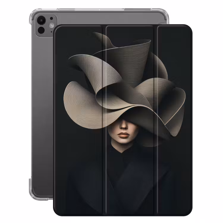 iPad-Hülle - Schwarz - Hut - Frau — 1