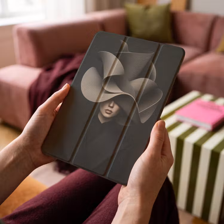 iPad-Hülle - Schwarz - Hut - Frau — 4