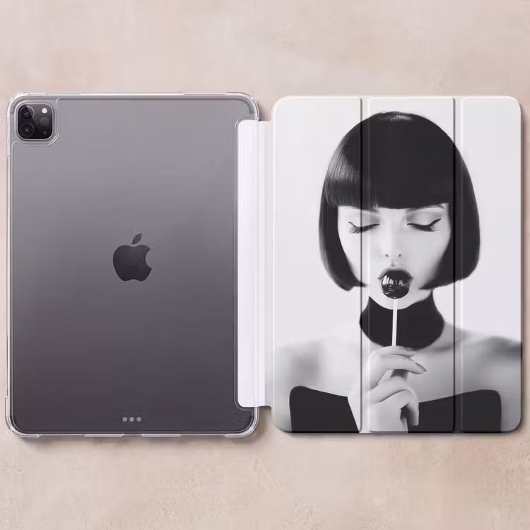 iPad-Hülle - Frau - Lolly - Schwarz - Weiß — 6