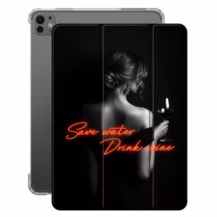 iPad-Hülle - Wein - Frau - Neon - Zitat — 1