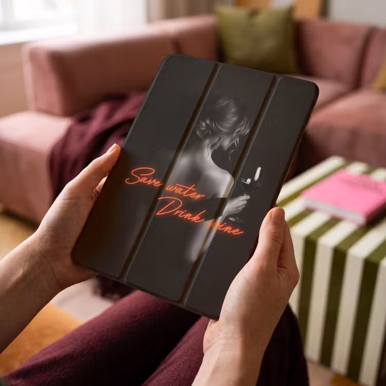 iPad-Hülle - Wein - Frau - Neon - Zitat — 4