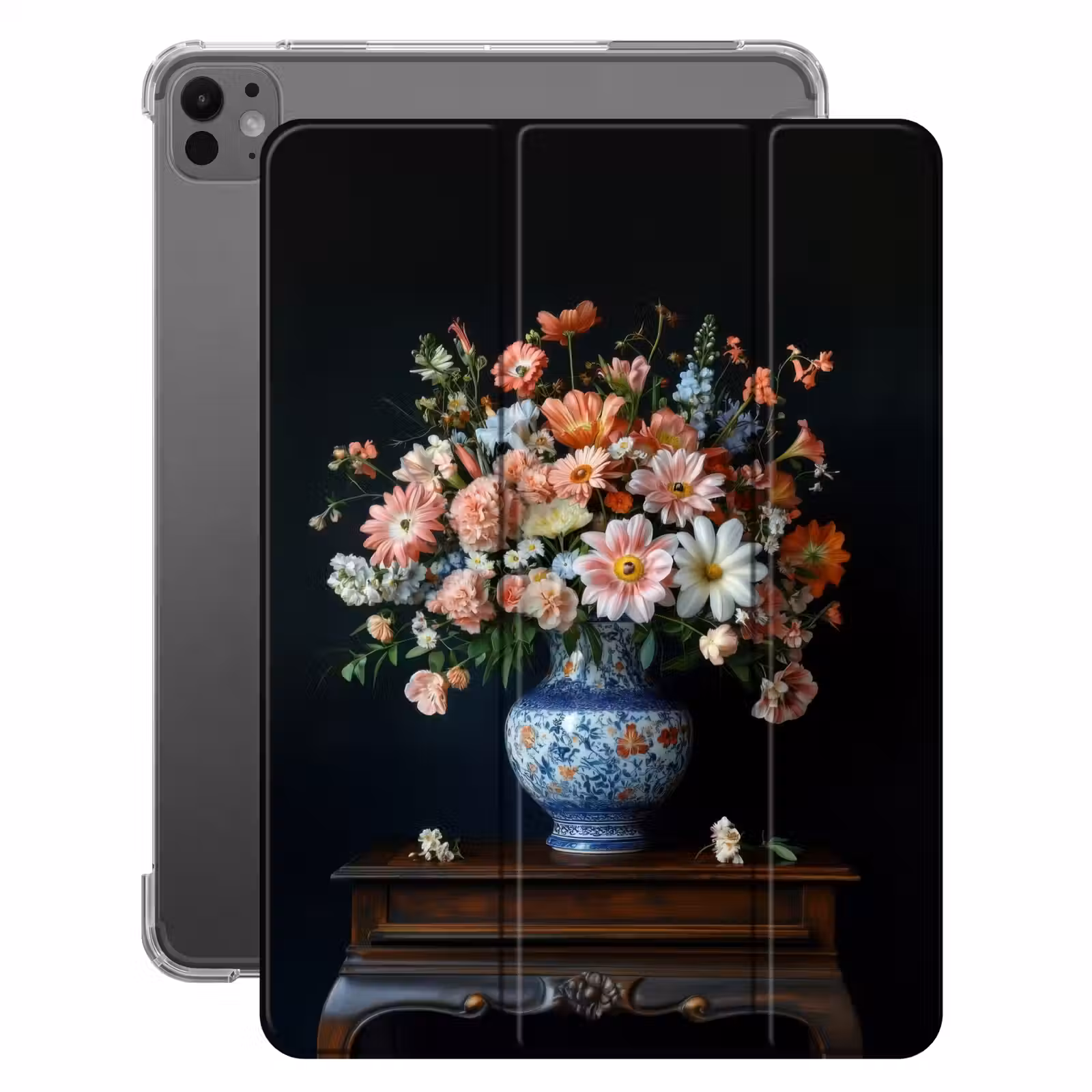 iPad-Hülle - Holz - Vase - Farben - Blumen — 1